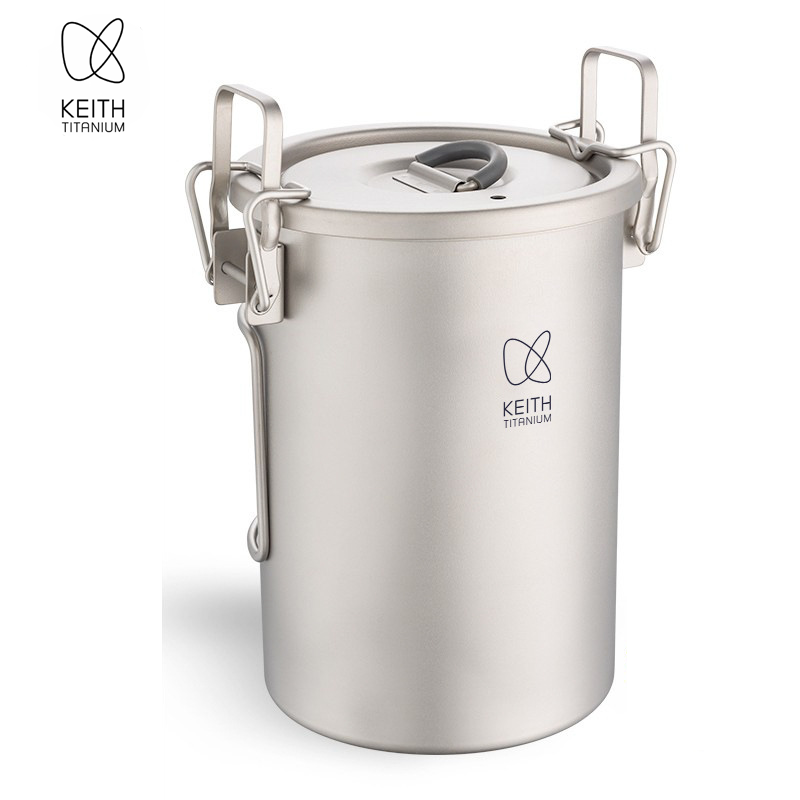 Camping Cooking Pot - KEITH Pure Titanium Rice Cooker, 900ml