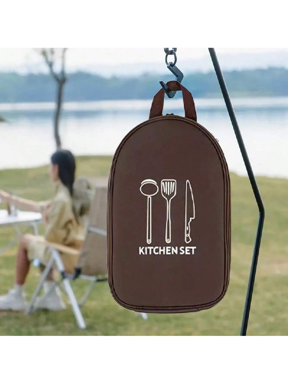 Camping Cooking Utensil Organizer - Outdoor Camping Cookware Storage Bag Cooking