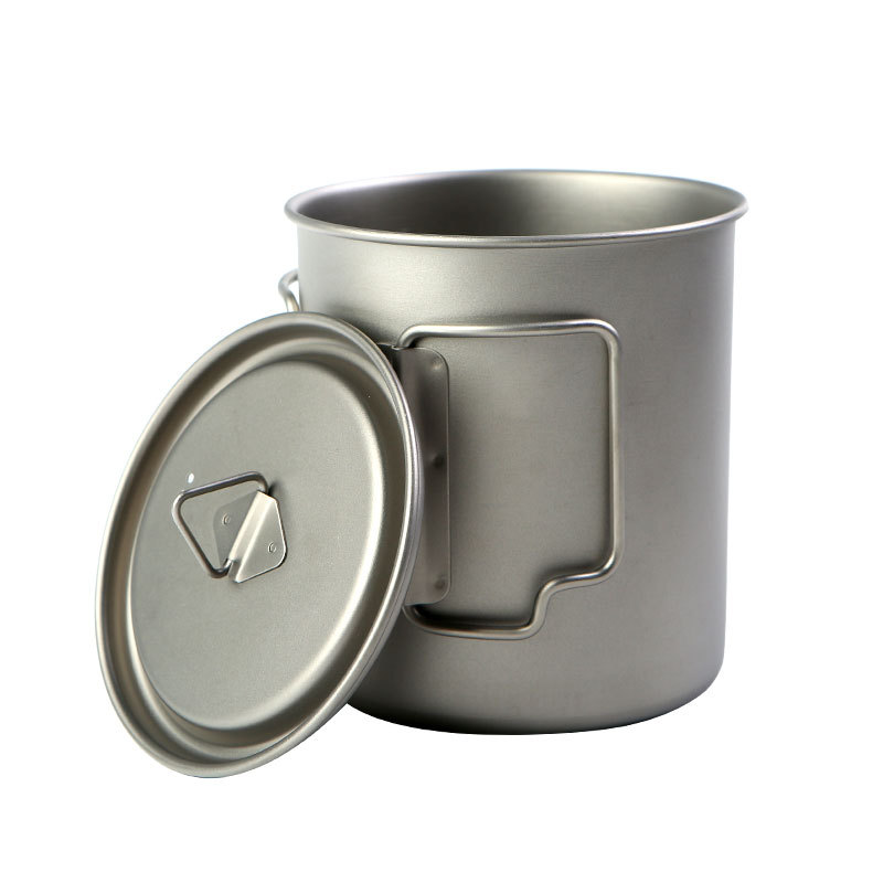 Camping Cooking Gadgets - Camping Titanium Cups 450ml 550ml 650ml