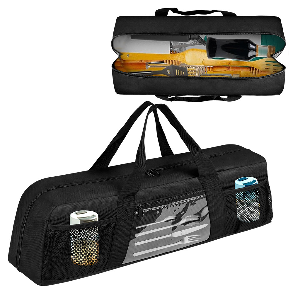 Camping Cooking Utensil Organizer - Durable Barbecue Utensils Storage Bag Portable
