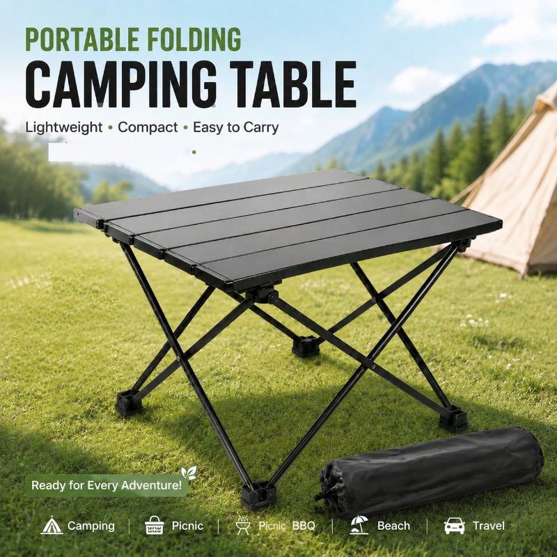 Camping Cooking Gadgets - Lightweight Portable Foldable Camping Table Foldable