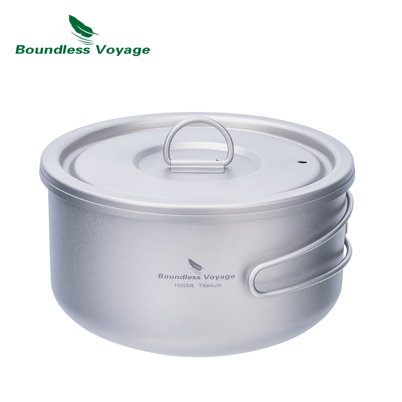 Camping Cooking Pot - Boundless Voyage Titanium Camping Pot with