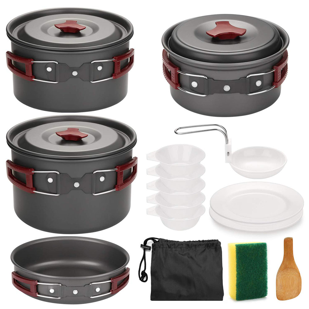Camping Cooking Wok - Outdoor Camping Cookware Kit Non Stick