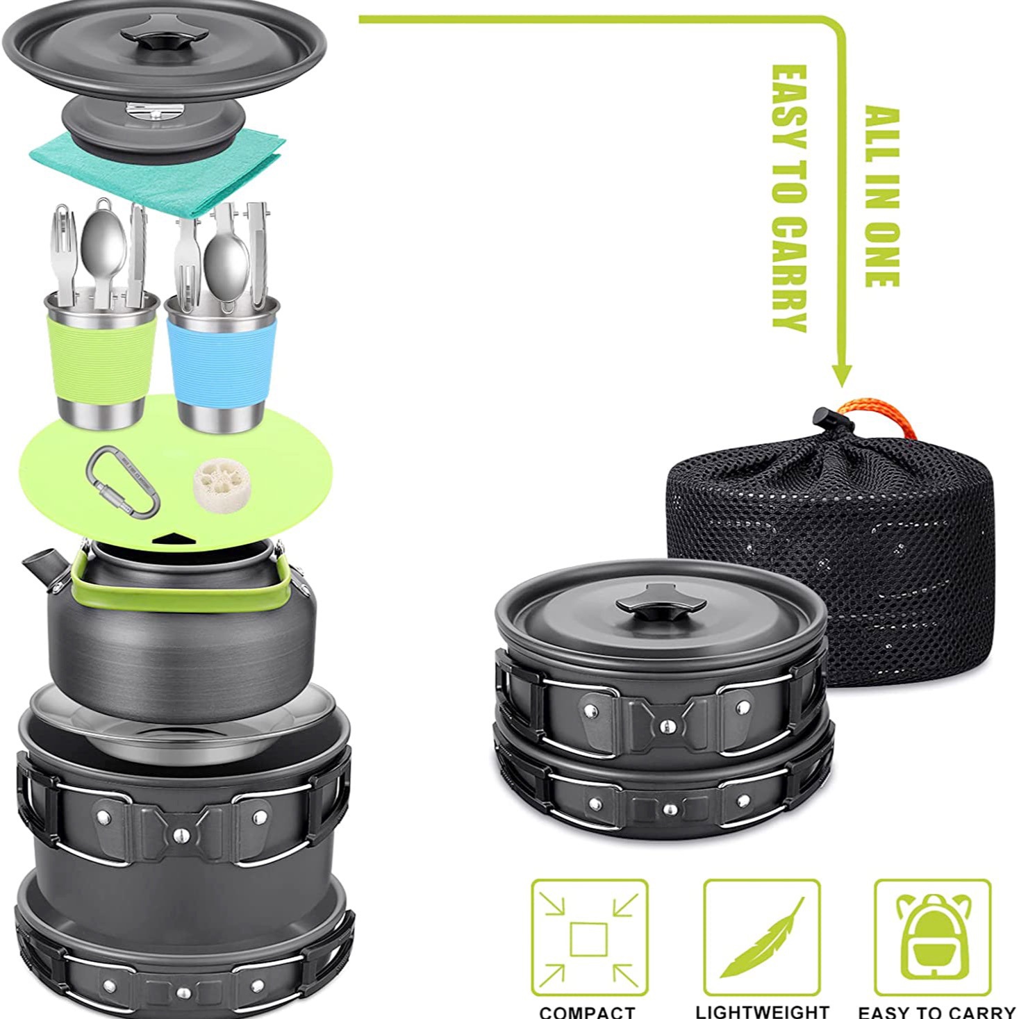 Outdoor Camping Cook Set with  - Camping Cooking Gear Set review and price