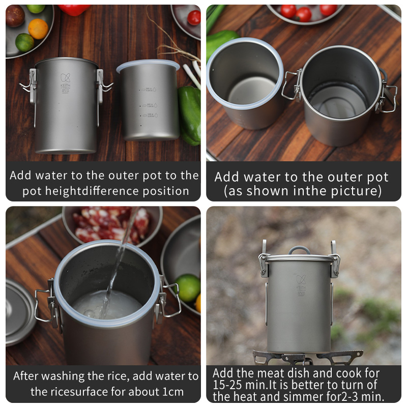 KEITH Pure Titanium Rice Cooke - Camping Cooking Pot review and price