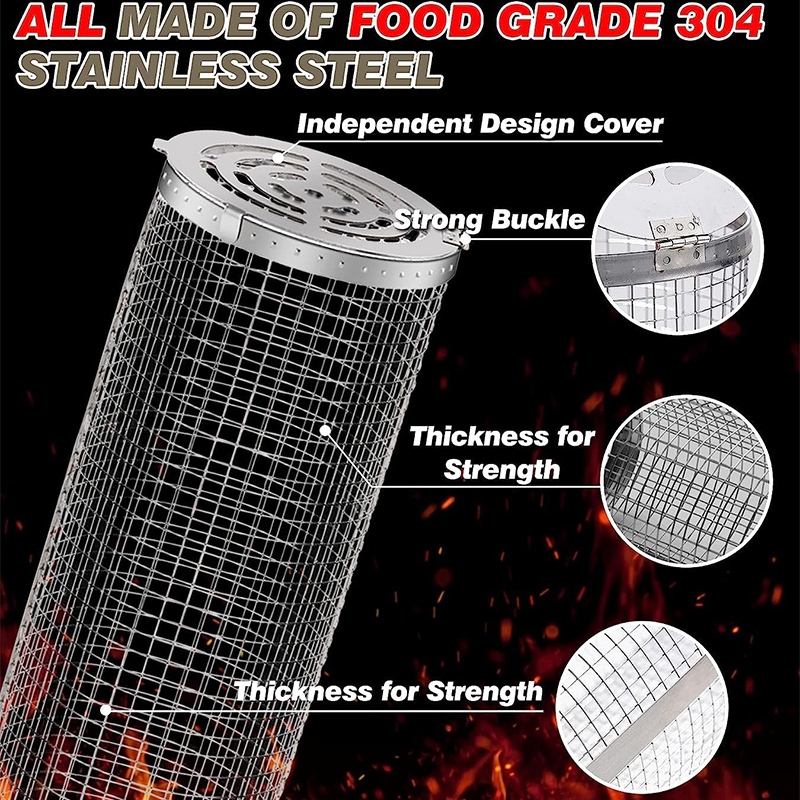 BBQ Basket Stainless Steel Rol - Camping Cooking Basket review and price