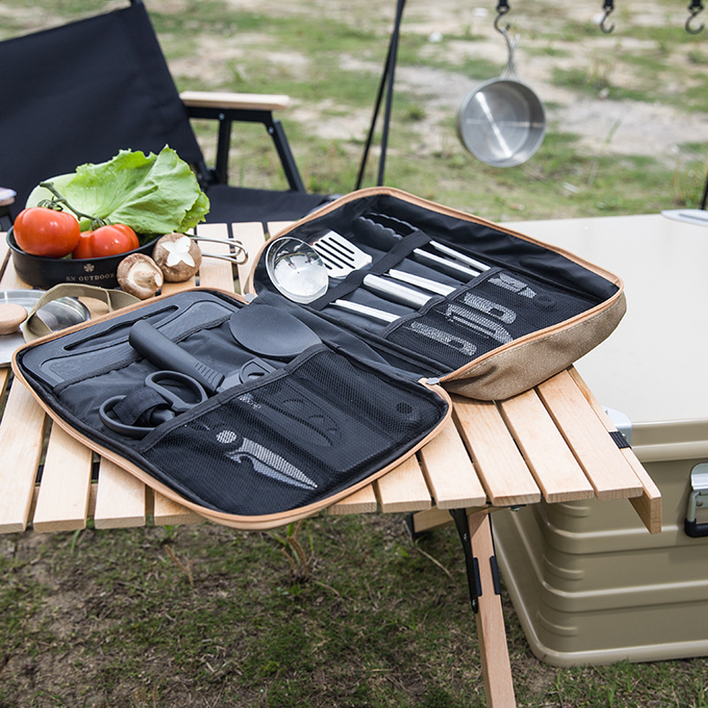 8pcs Camping Kitchen Cookware  - Camping Cooking Utensil Organizer review and price