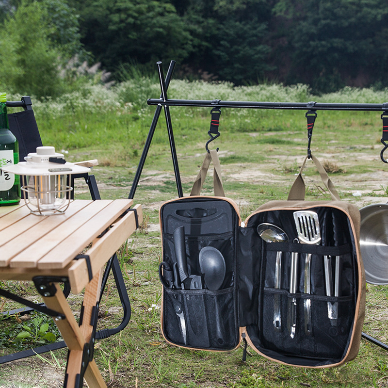 8pcs Camping Kitchen Cookware  - Camping Cooking Utensil Organizer review and price