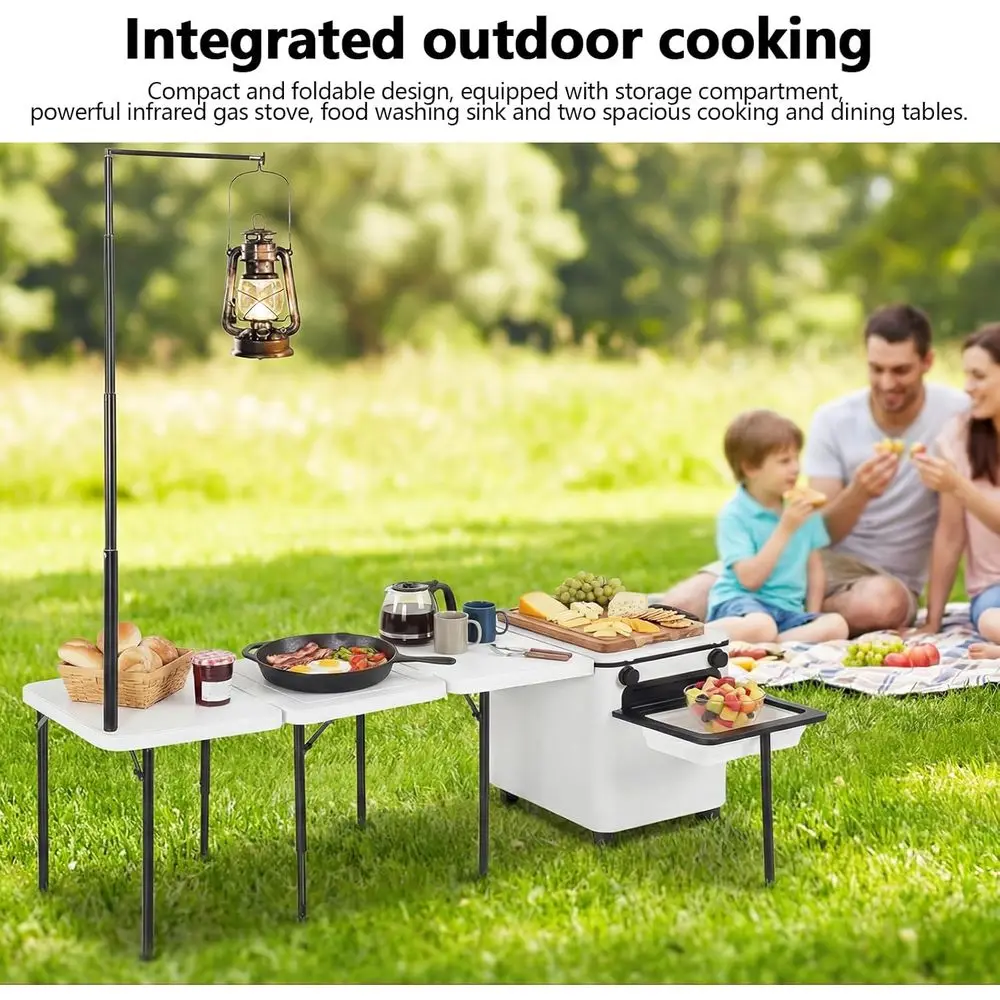 Portable Outdoor BBQ Cart with - Camping Cooking Light review and price