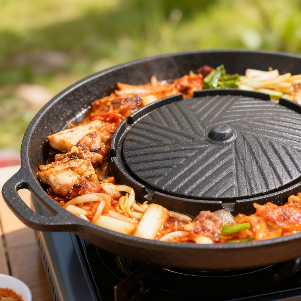 KOSUN Korean BBQ Grill Pan 2 i - Camping Cooking Pot review and price