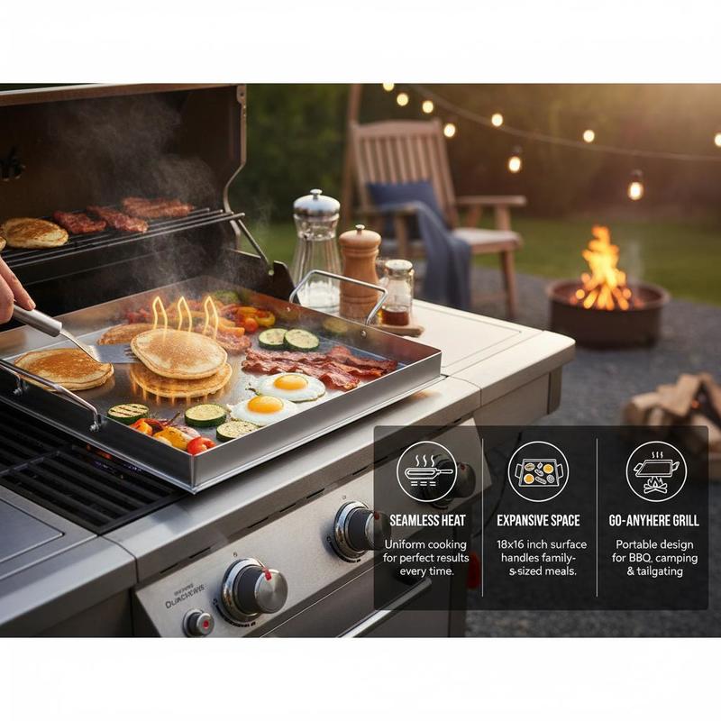 Universal Flat Top Griddle 18x - Camping Cooking Wok review and price