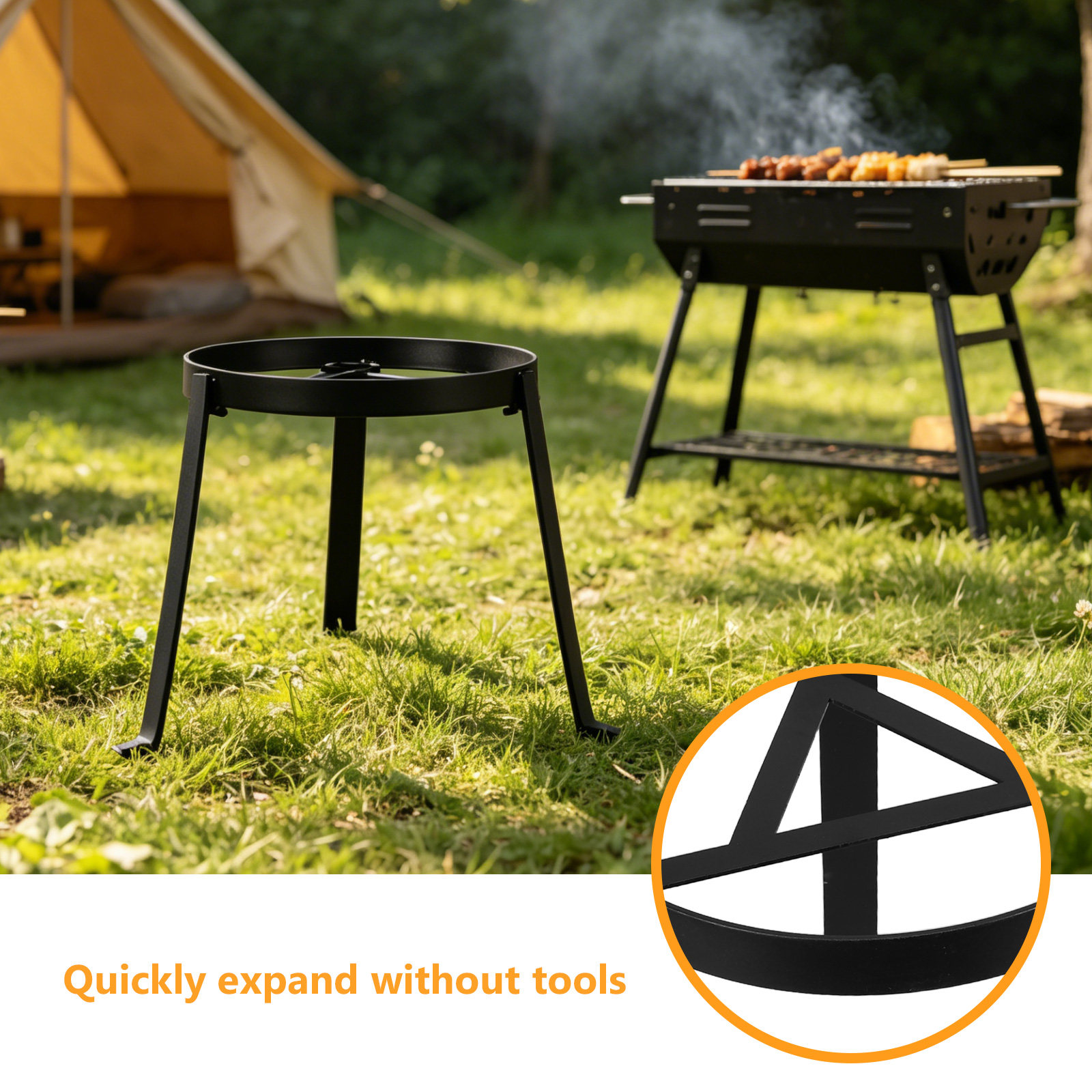 Folding Campfire Tripod Portab - Camping Cooking Over Fire review and price