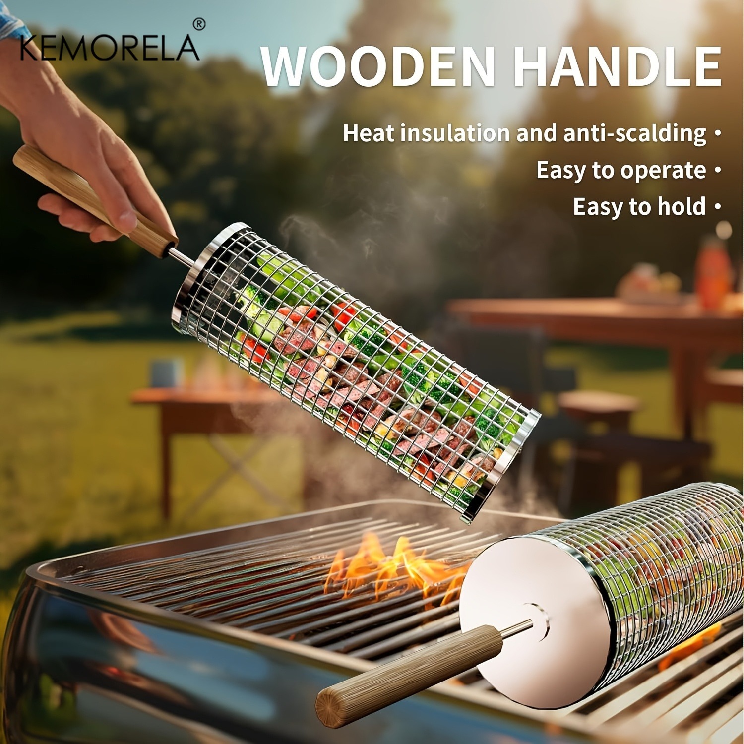 Round Barbecue Grill Basket Se - Camping Cooking Basket review and price