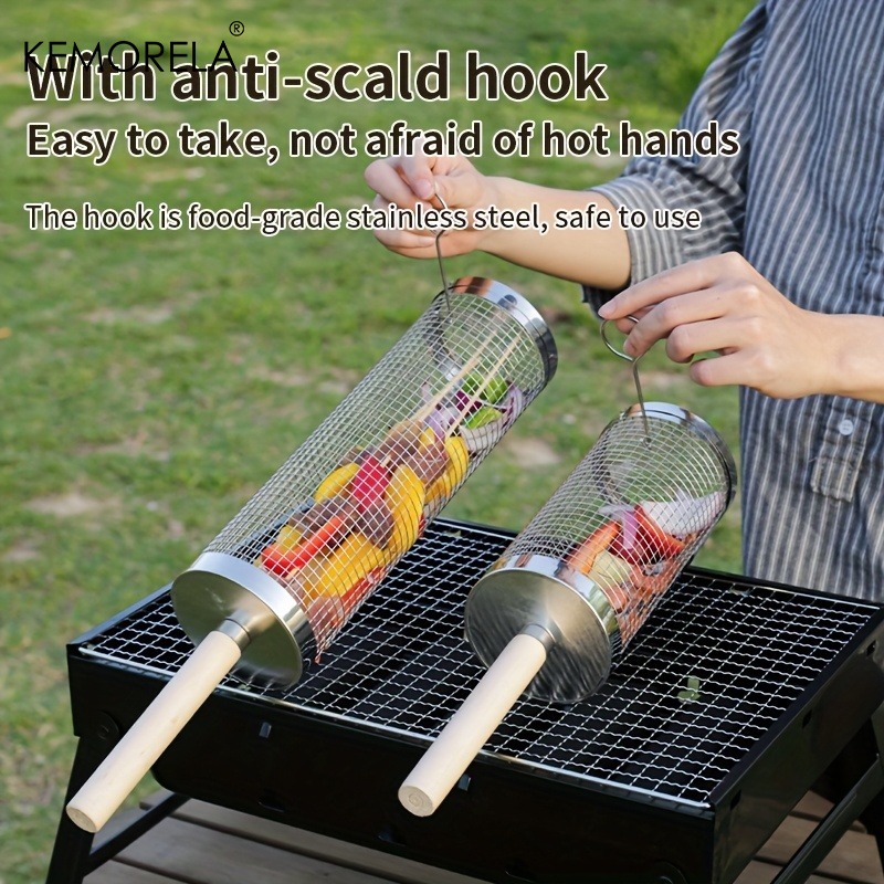 Round Barbecue Grill Basket Se - Camping Cooking Basket review and price