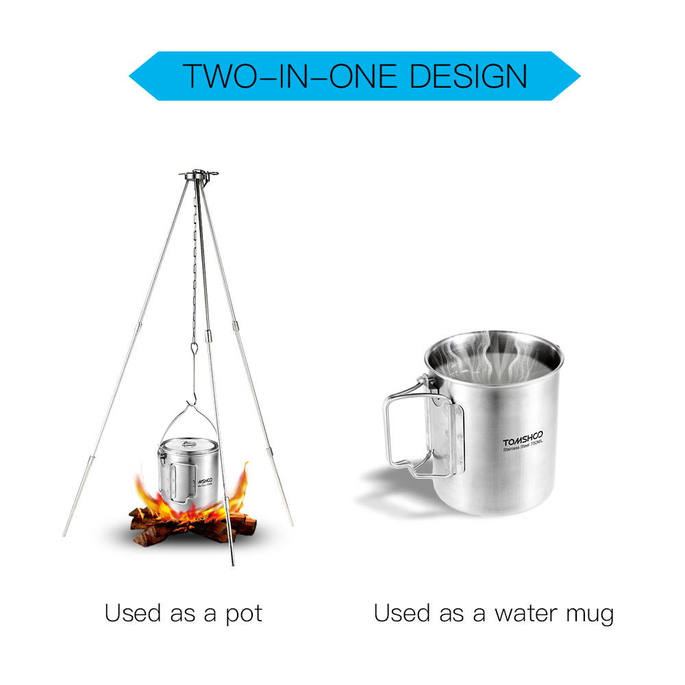 TOMSHOO 750ml Stainless Steel  - Camping Cooking Mesh review and price