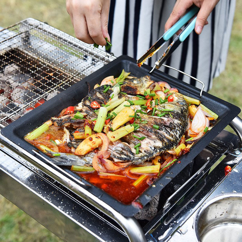Outdoors Thick Square Grill Pa - Camping Cooking Wok review and price