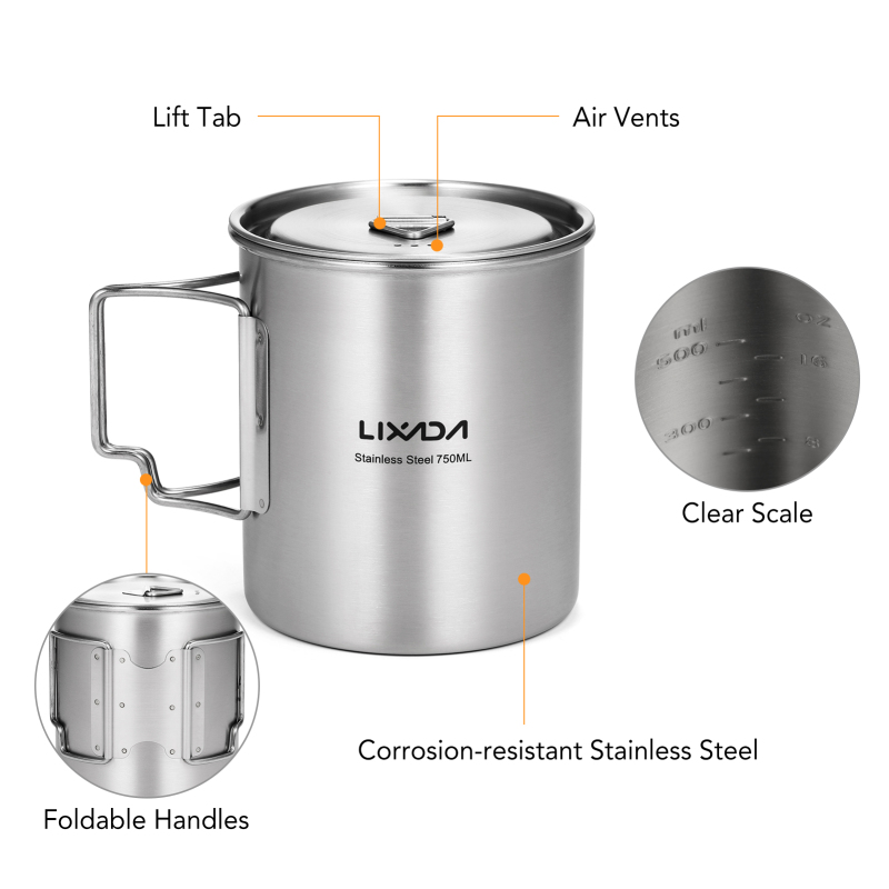 Lixada 750ml Cup Outdoor Stain - Camping Cooking Mesh review and price