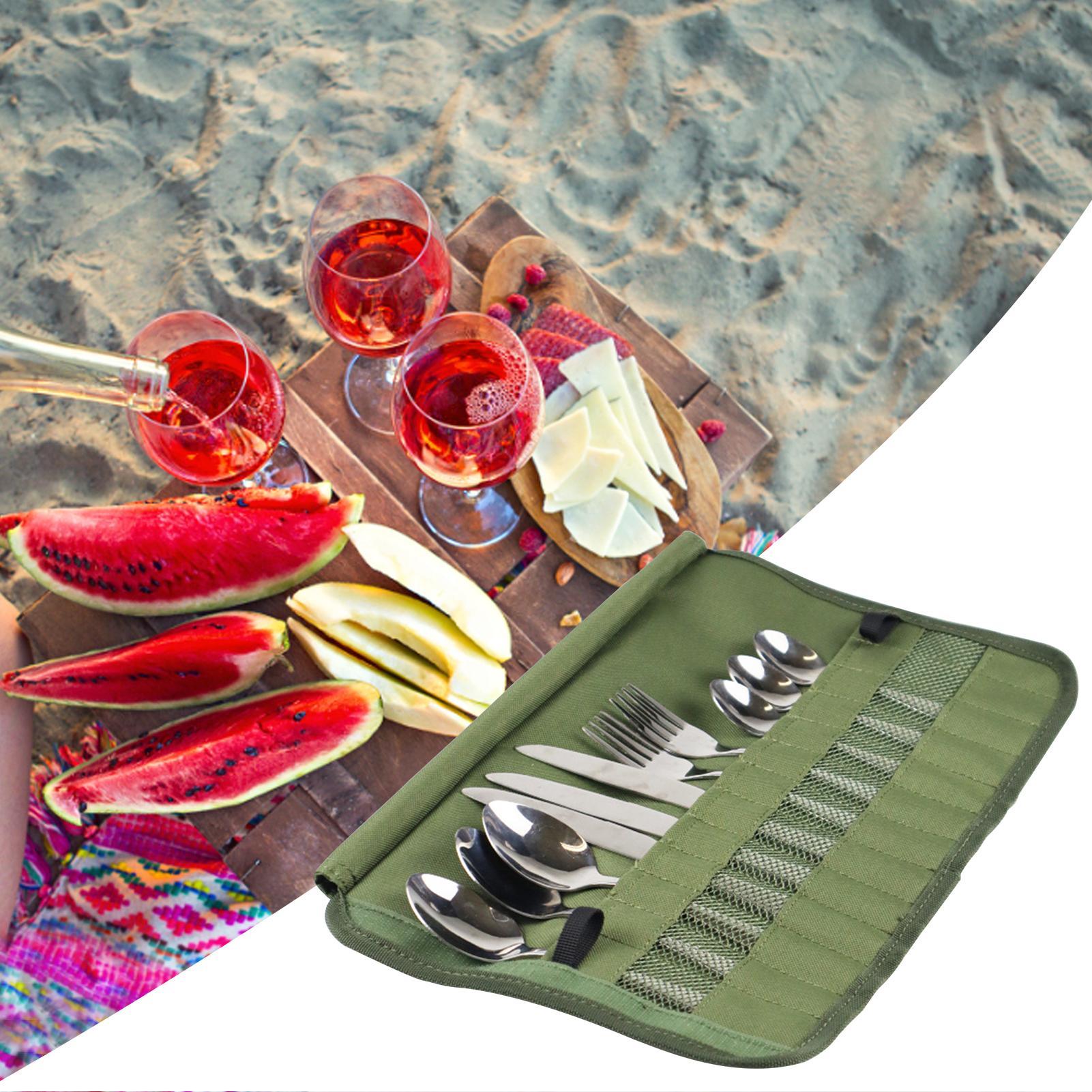 Camping Tableware Roll Bag Cam - Camping Cooking Utensil Organizer review and price