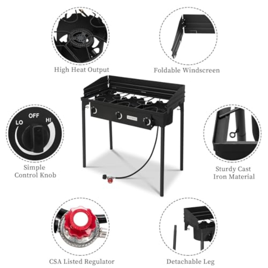 2/3 Burner Outdoor Propane Gas - Camping Cooking Propane review and price