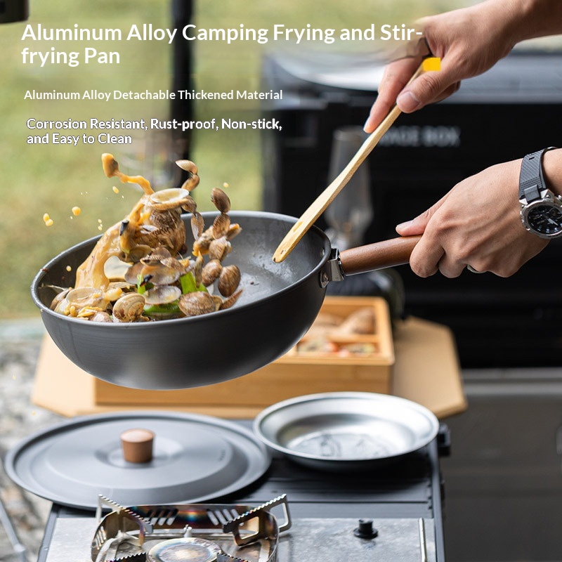 Outdoor Aluminum Alloy Wok Wit - Camping Cooking Wok review and price